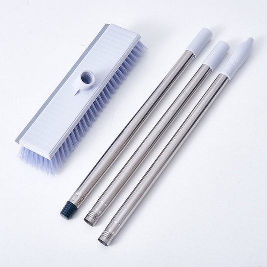 Bubzellacosh Heavy-Duty Floor Scrub Brush with Squeegee - Adjustable Long Handle Scrubber for Bathroom Tile & Grout - Ergonomic 2-in-1 Deep Cleaning Tool